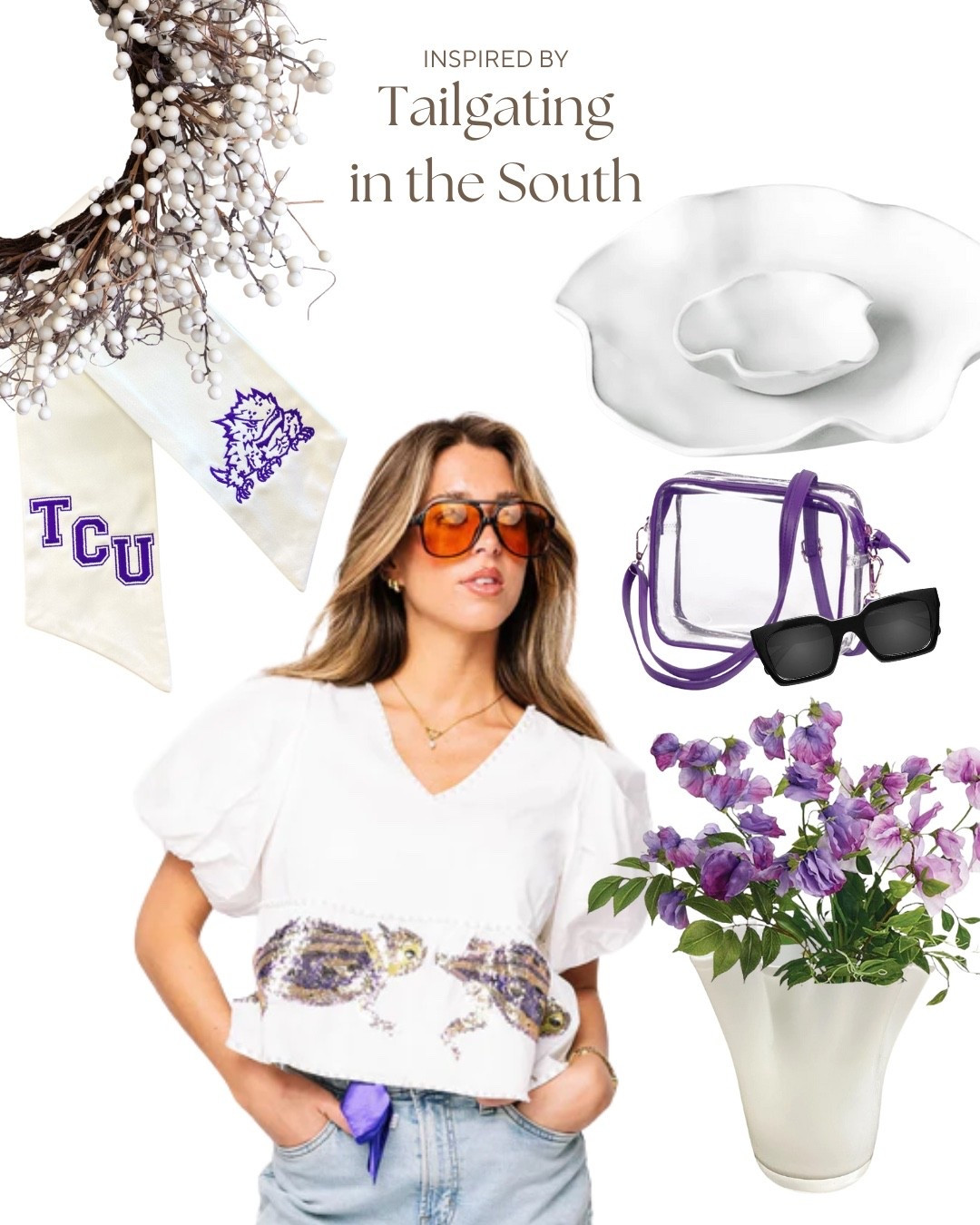 TCU pride the Fig And Dove way. From Fort Worth tailgates to at-home watch parties. These items elevate your game day. #GoFrogs #TCU #GameDay

#LTKSeasonal #LTKParties #LTKItBag