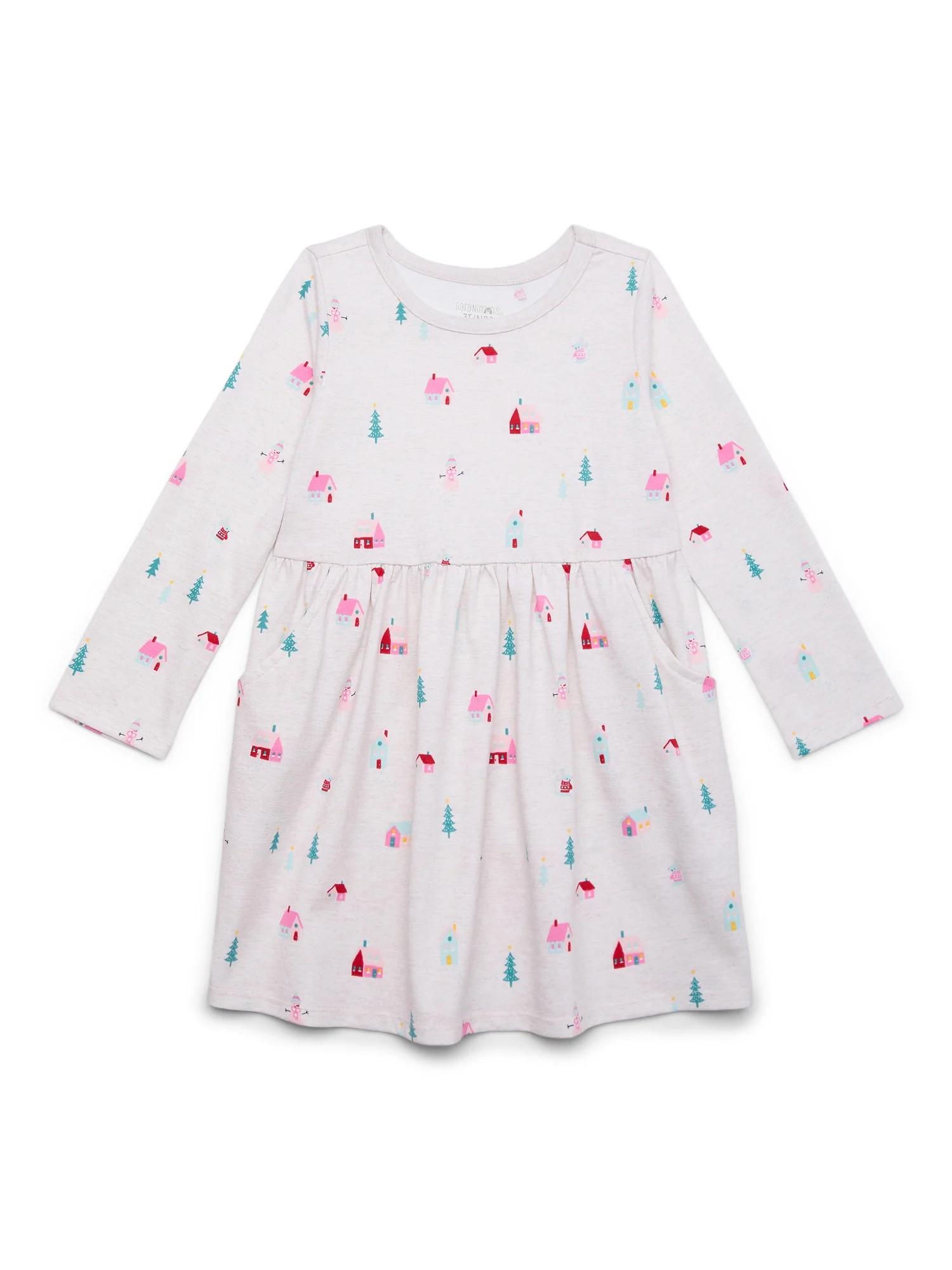 Garanimals Toddler Girls Holiday Print Skater Dress, Sizes 18M-5T | Walmart (US)