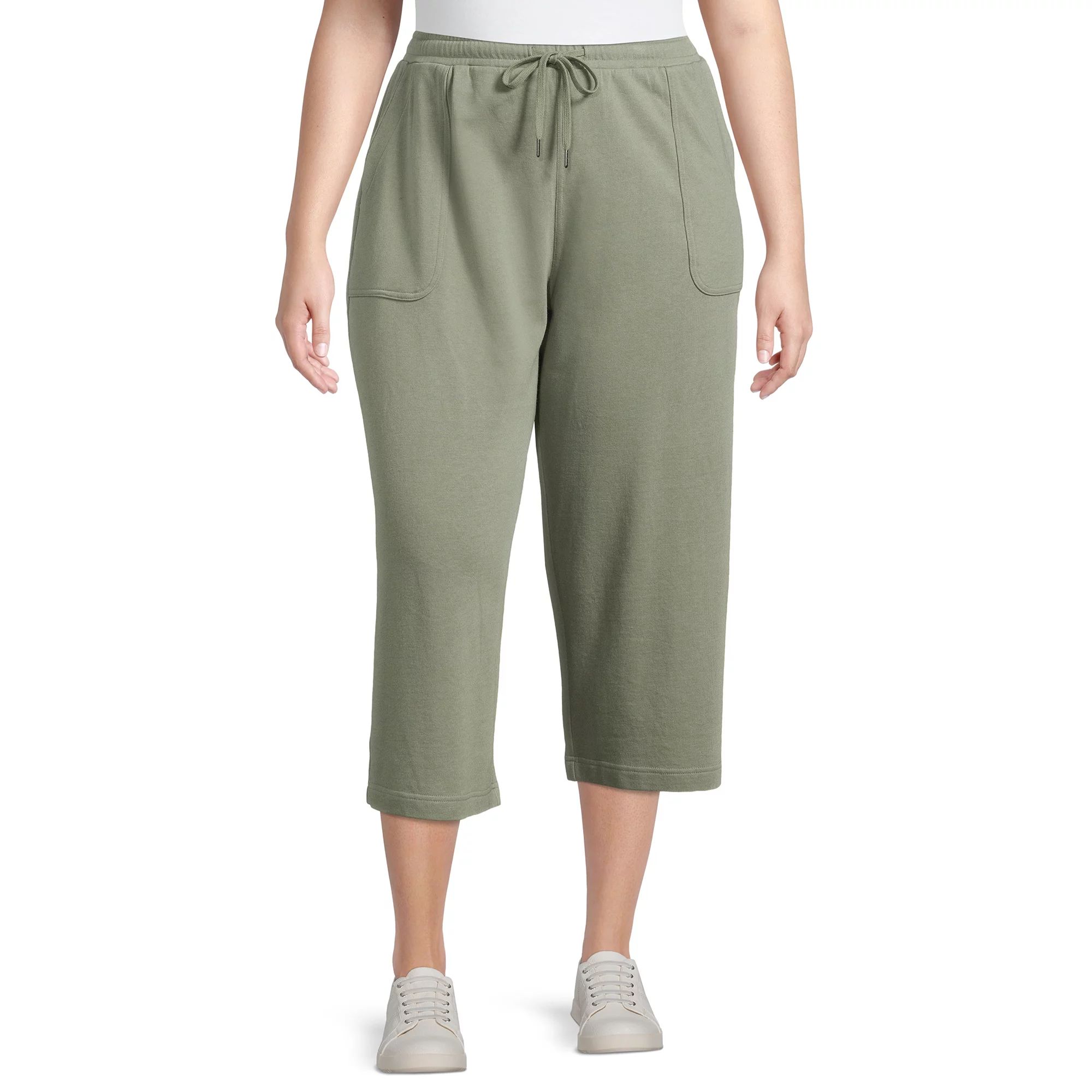 Terra & Sky Women's Plus Size Pull-On Knit Capris | Walmart (US)