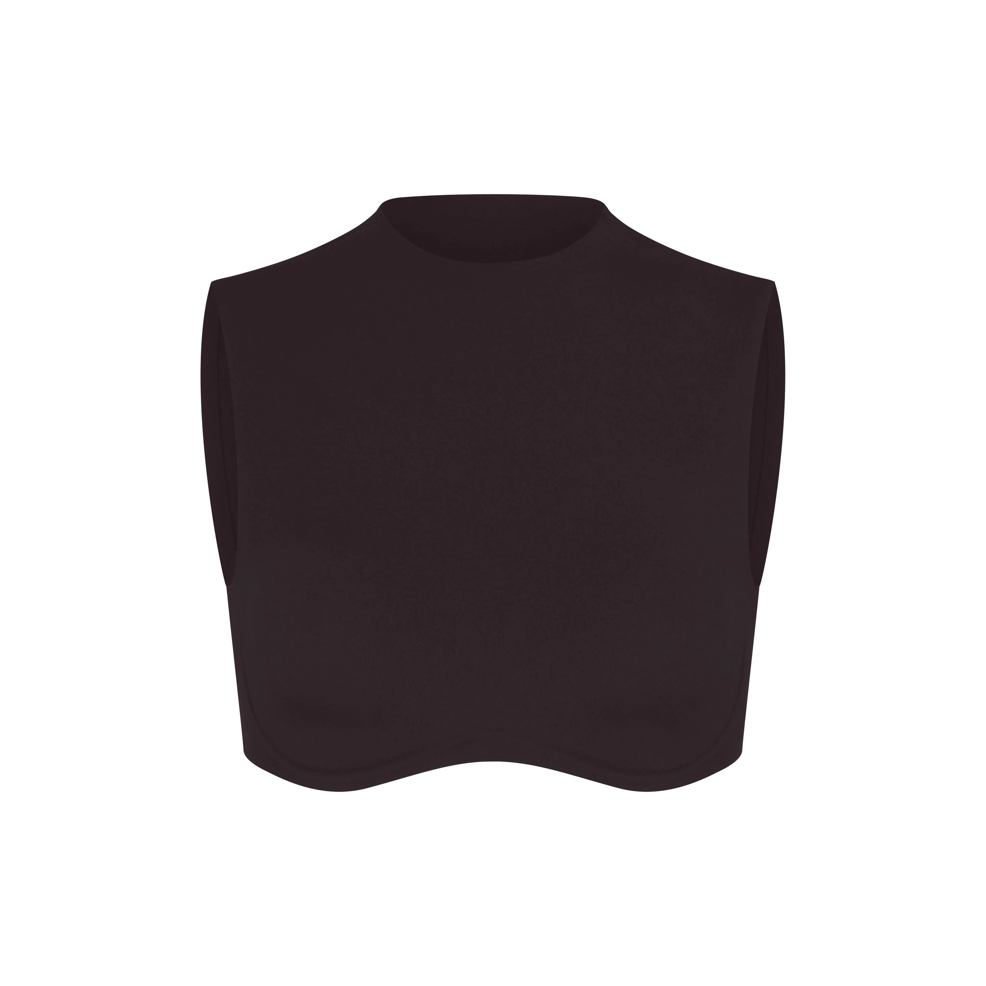 NikeSKIMS STUDIO STRETCH MOCK NECK BRA TOP | DARK ROAST | SKIMS | SKIMS (US)