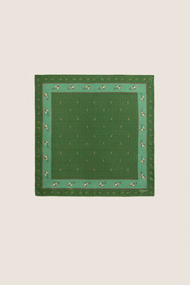 Green Equestrian Small Silk Scarf | Tuckernuck (US)