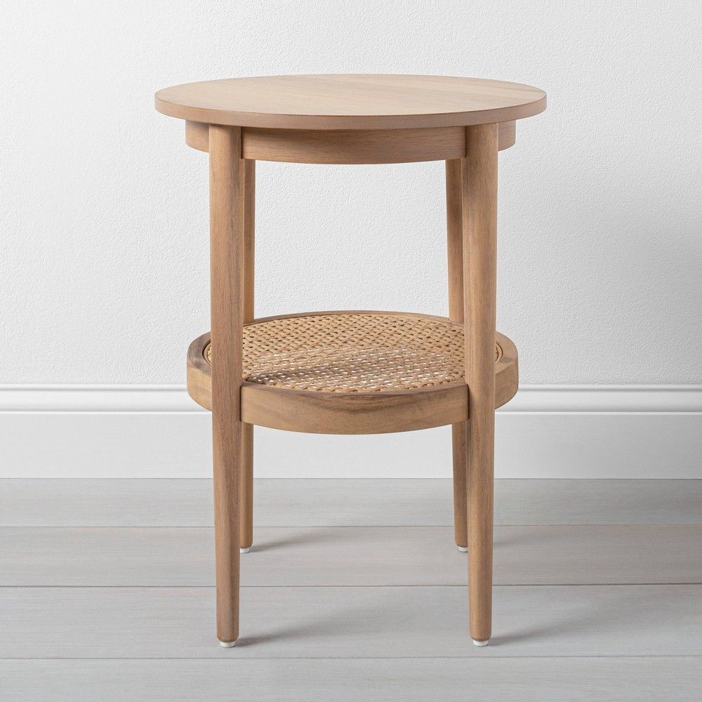 Wood & Cane Round Accent Table - Hearth & Hand with Magnolia | Target