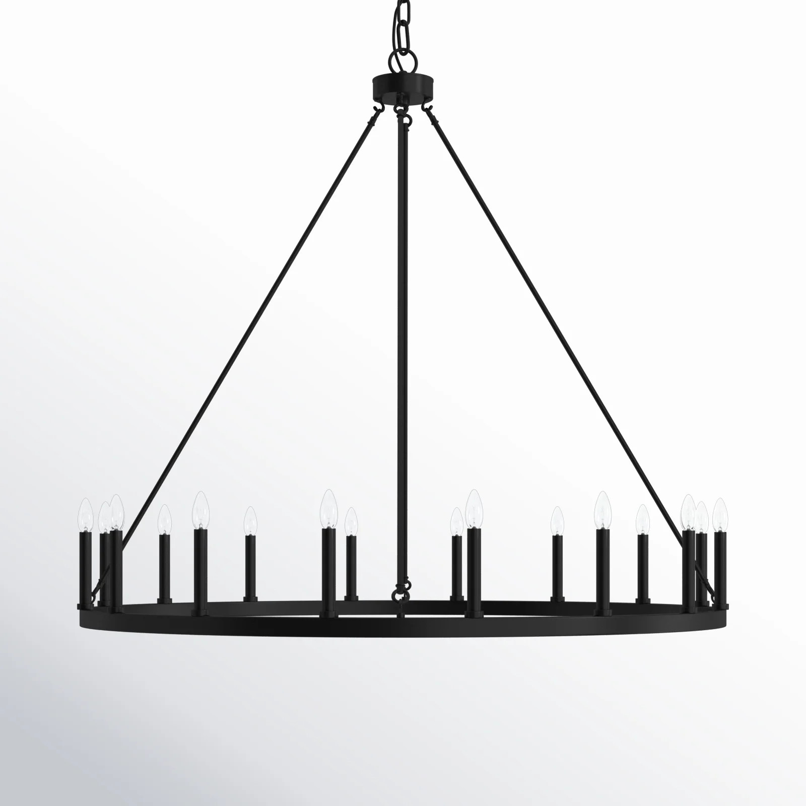 Avalee 16 - Light Living Room Steel Dimmable Wagon Wheel Chandelier UL Certified | Wayfair North America