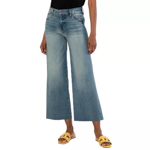 Women's KUT from the Kloth Meg Fab Ab Wide Raw Hem Loose Fit Flare Jeans | Scheels