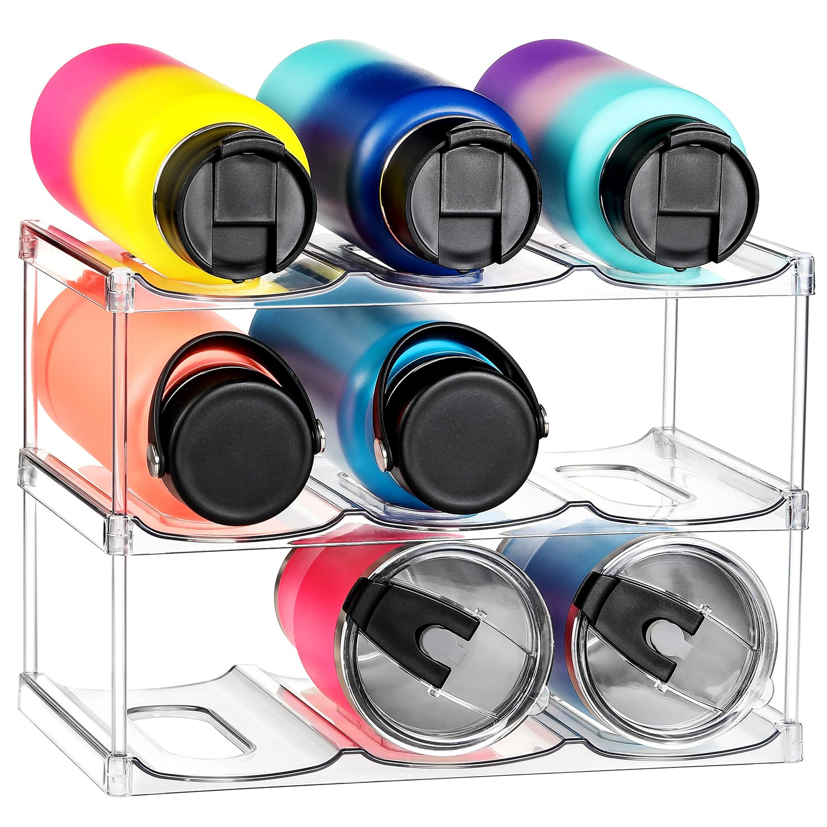 LARGER Compartment - Stackable Water Bottle Organizer Holder - for Stanley & Others' Large Tumble... | Amazon (US)