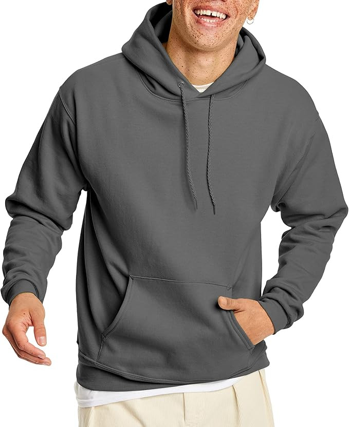 Hanes Men's Sweatshirt, EcoSmart Fleece Hoodie, Cotton-Blend Fleece Hooded Sweatshirt, Plush Flee... | Amazon (US)