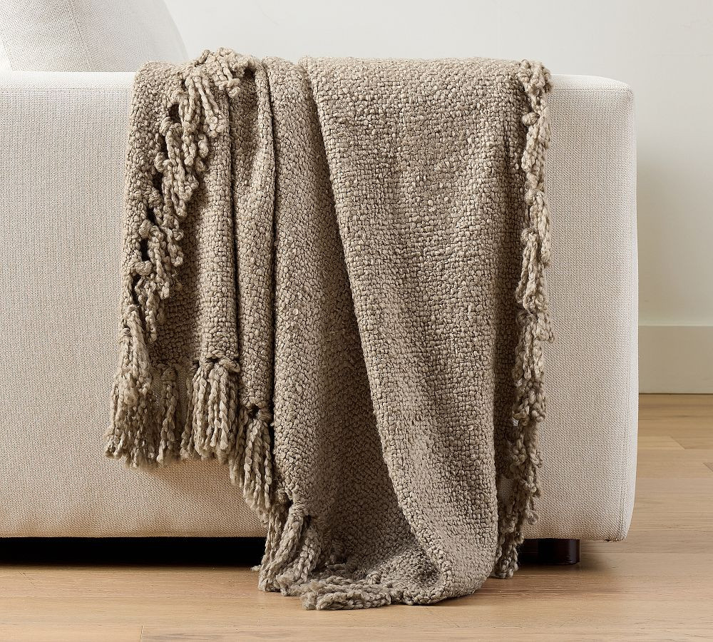 Dreamy Handwoven Fringe Throw, 50"" x 60"", Drizzle | Pottery Barn (US)