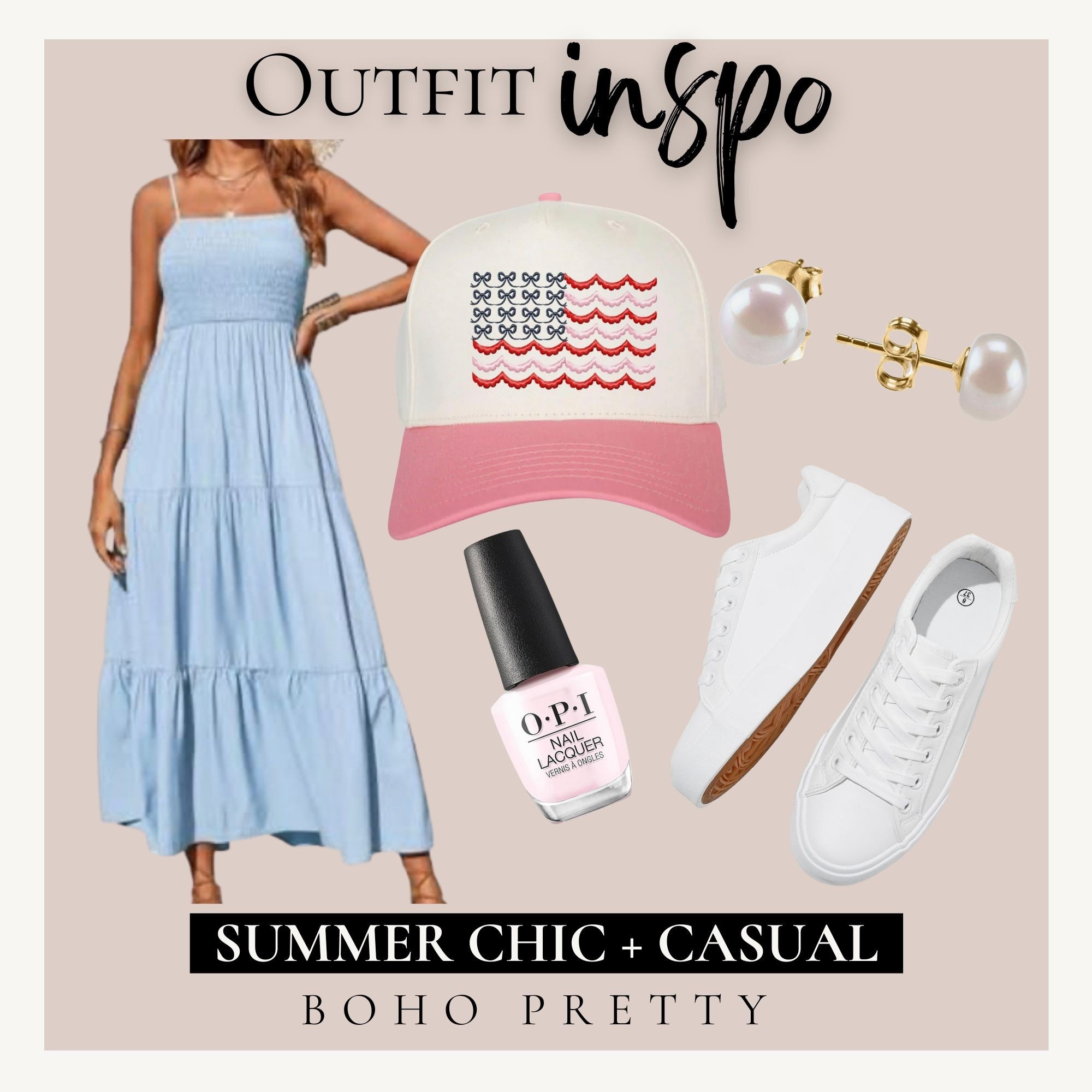 Sunkissed vibes and a hint of Americana! ☀️✨ Who else is ready for that perfect blend of casual and chic this summer? Think breezy fabrics, cool shades, and a splash of red, white, and blue, with a splash of pink! What’s your go-to summer look? 🌼🇺🇸  

Dress is on sale today 💕

#LTKootd #LTKSaleAlert #LTKOver40