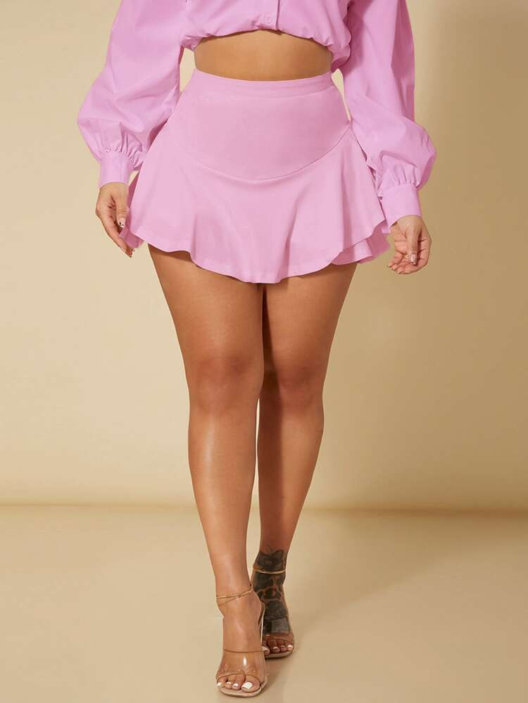 SHEIN SXY High Waist Ruffle Hem Skort | SHEIN