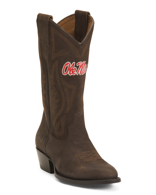 Made In Mexico Leather Ole Miss University Game Day Western Boots | TJ Maxx