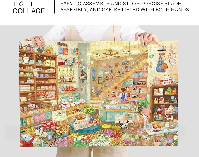 Puzzles for Adults 1000 Pieces, MOMIBOOK Jigsaw Puzzles of Carefree Store, Painting Image 75x50cm... | Amazon (US)