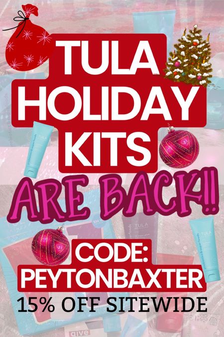 Tula holiday kits are back with HUGE SAVINGS! Use code PEYTONBAXTER for 15% OFF SITEWIDE! 

#LTKGiftGuide #LTKfindsunder50 #LTKbeauty