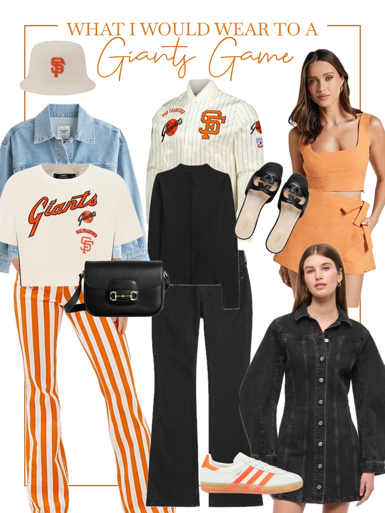 What I would wear to a San Francisco Giants game! 

Orange and white outfit, spring outfit, gameday OOTD, baseball game ideas, spring break outfits, denim dress, wrangler, Abercrombie 

#LTKSpringSale #LTKStyleTip #LTKSaleAlert