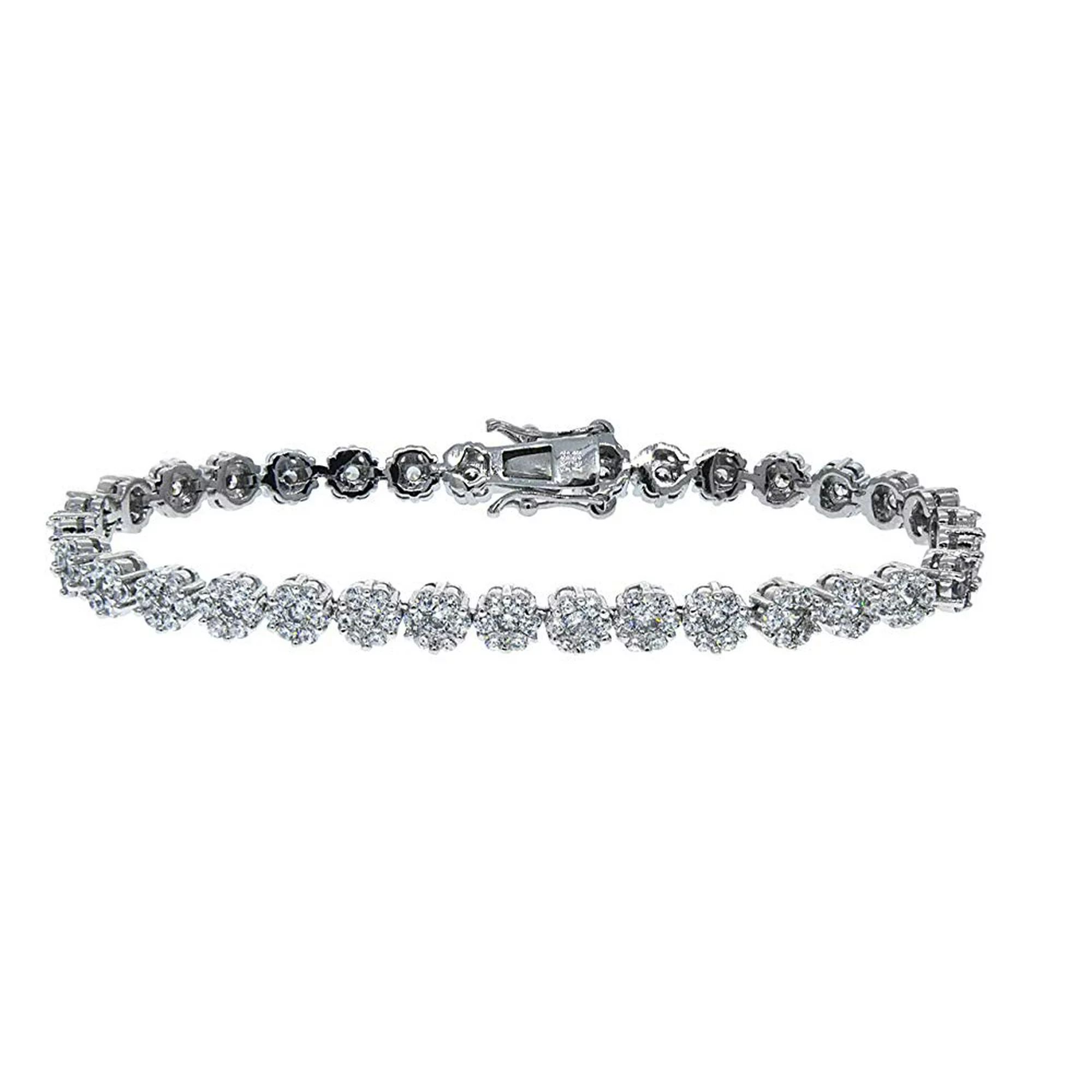 Cate & Chloe Ally 18k White Gold Plated Silver Tennis Bracelet with Cubic Zirconia Crystals, CZ W... | Walmart (US)