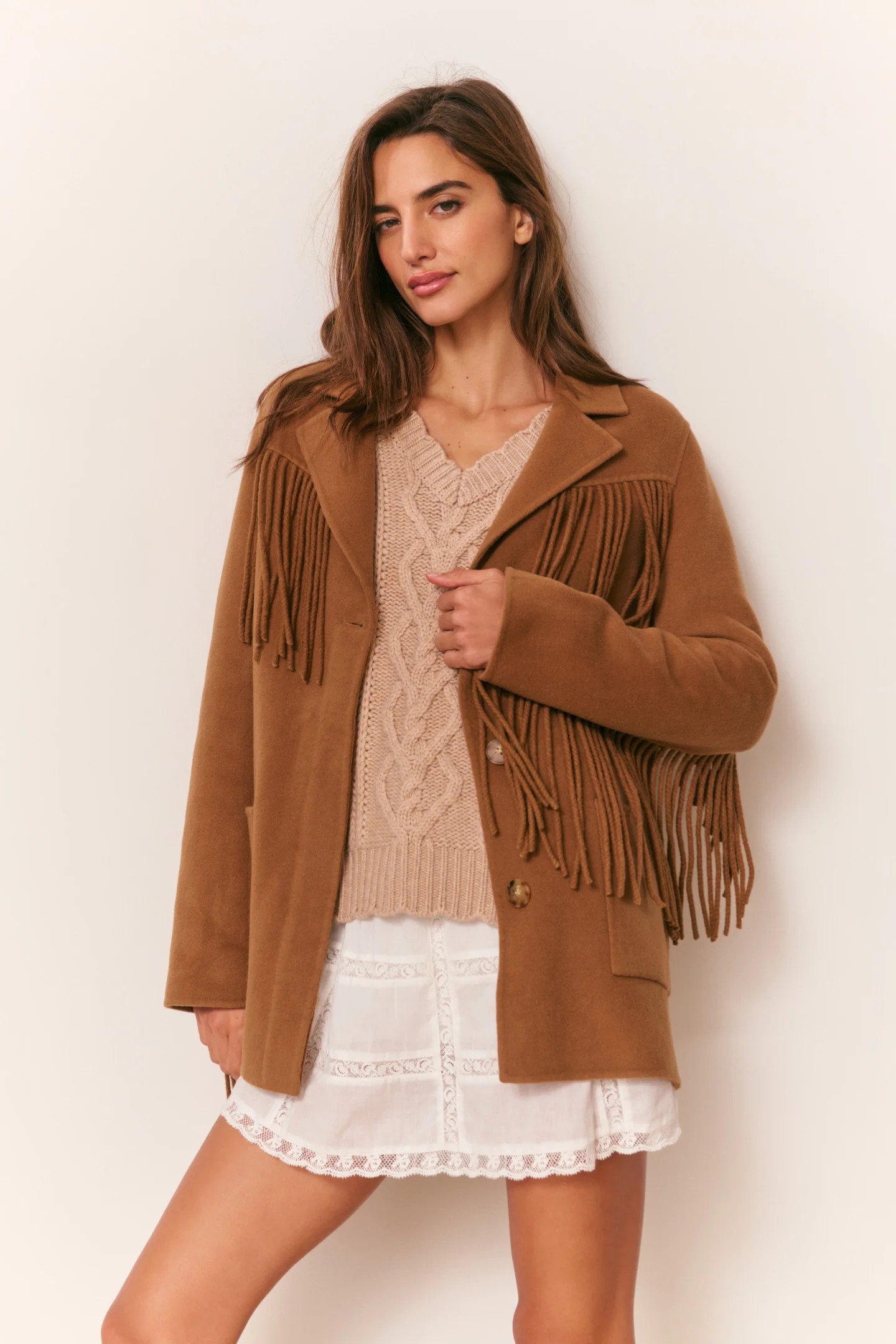 Maebella Wool Fringe Jacket | LoveShackFancy