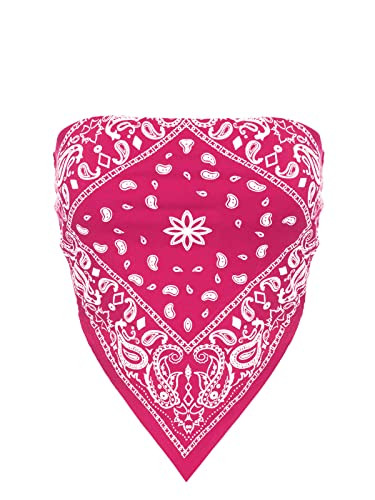 Design by Olivia Women's Sexy Paisley Bandana Tube Top Y2K Boho Graphic Print Strapless Crop Top ... | Amazon (US)