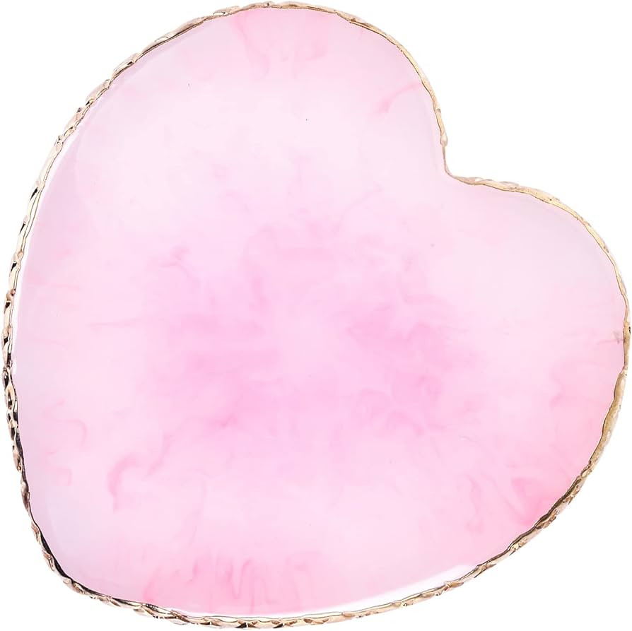 Resin Nail Art Palette Nail Mixing Palette Polish Color Mixing Plate Golden Edge Nail Holder Disp... | Amazon (US)