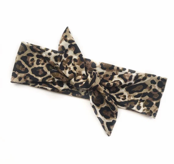 Personalized Cheetah Tie Headband | Etsy (US)
