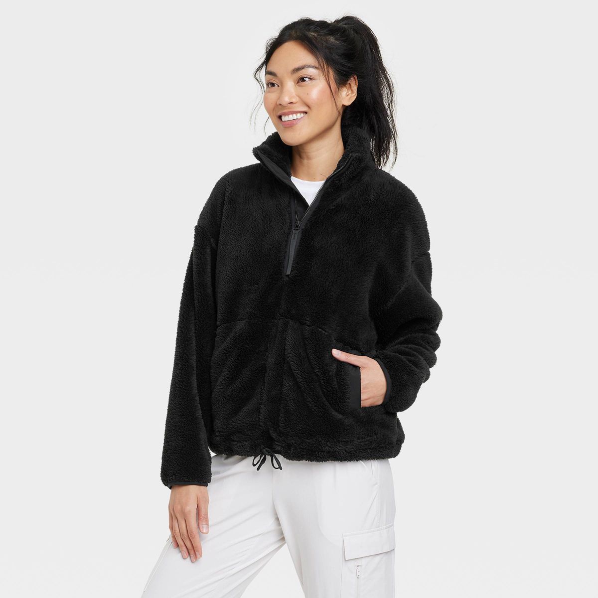 Women's High Pile Fleece 1/2 Zip Pull Over - All in Motion™ | Target