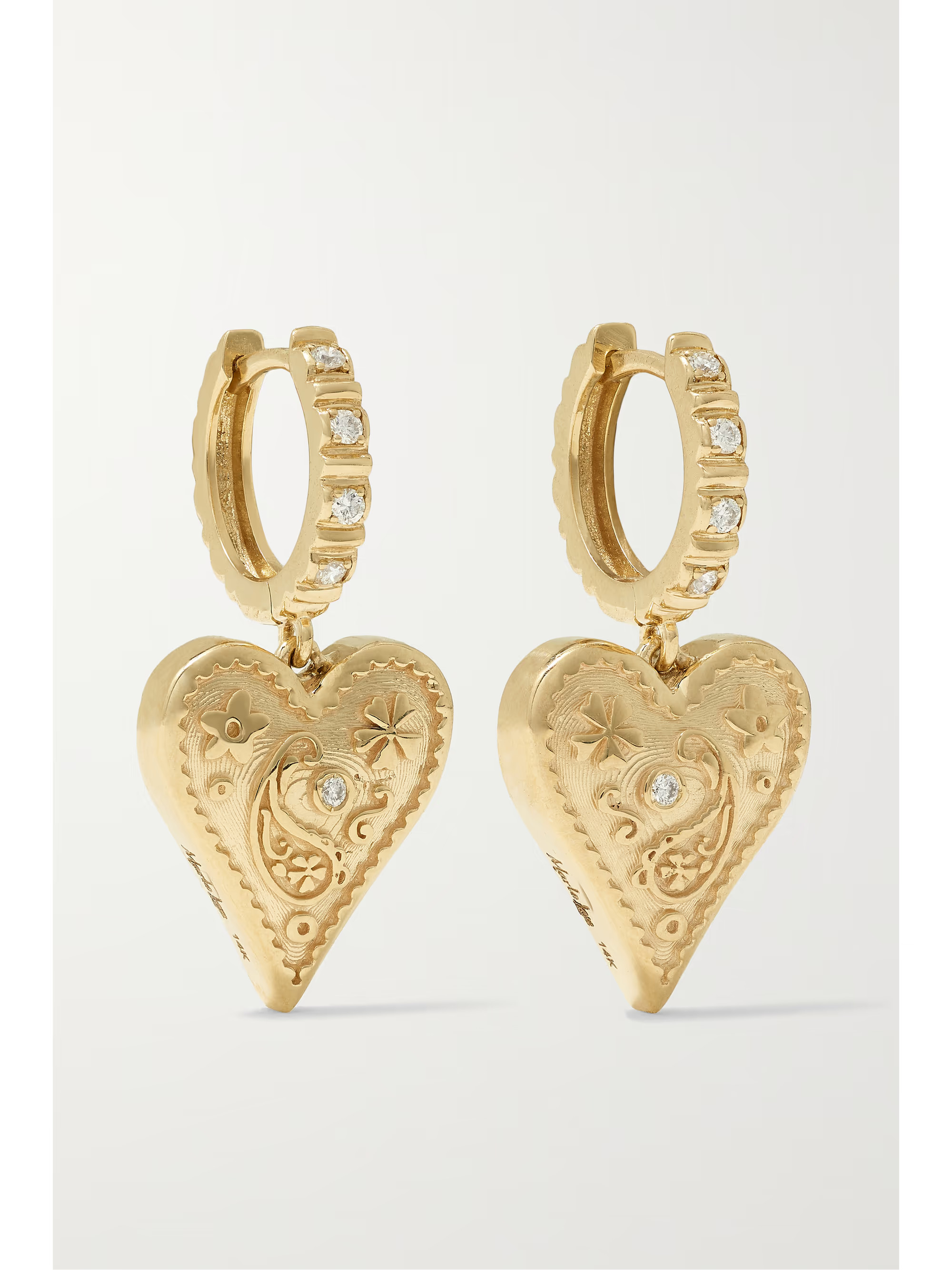 Mini Southwestern 14-karat gold diamond earrings | NET-A-PORTER (US)