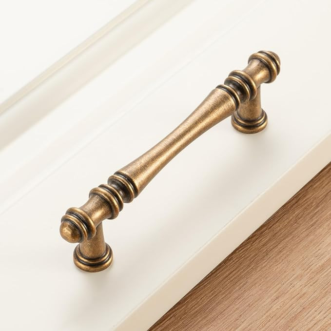 KOOFIZO Classical Cabinet Pull - Antique Brass Furniture Handle, 3-3/4 Inch Screw Spacing, 10-Pac... | Amazon (US)