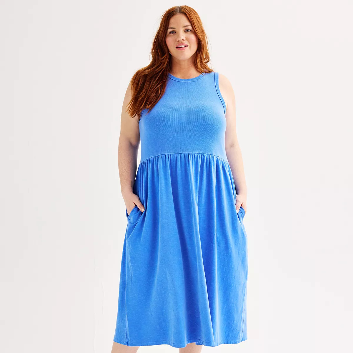 Plus Size Sonoma Goods For Life® Mixed Media Knit Dress | Kohl's