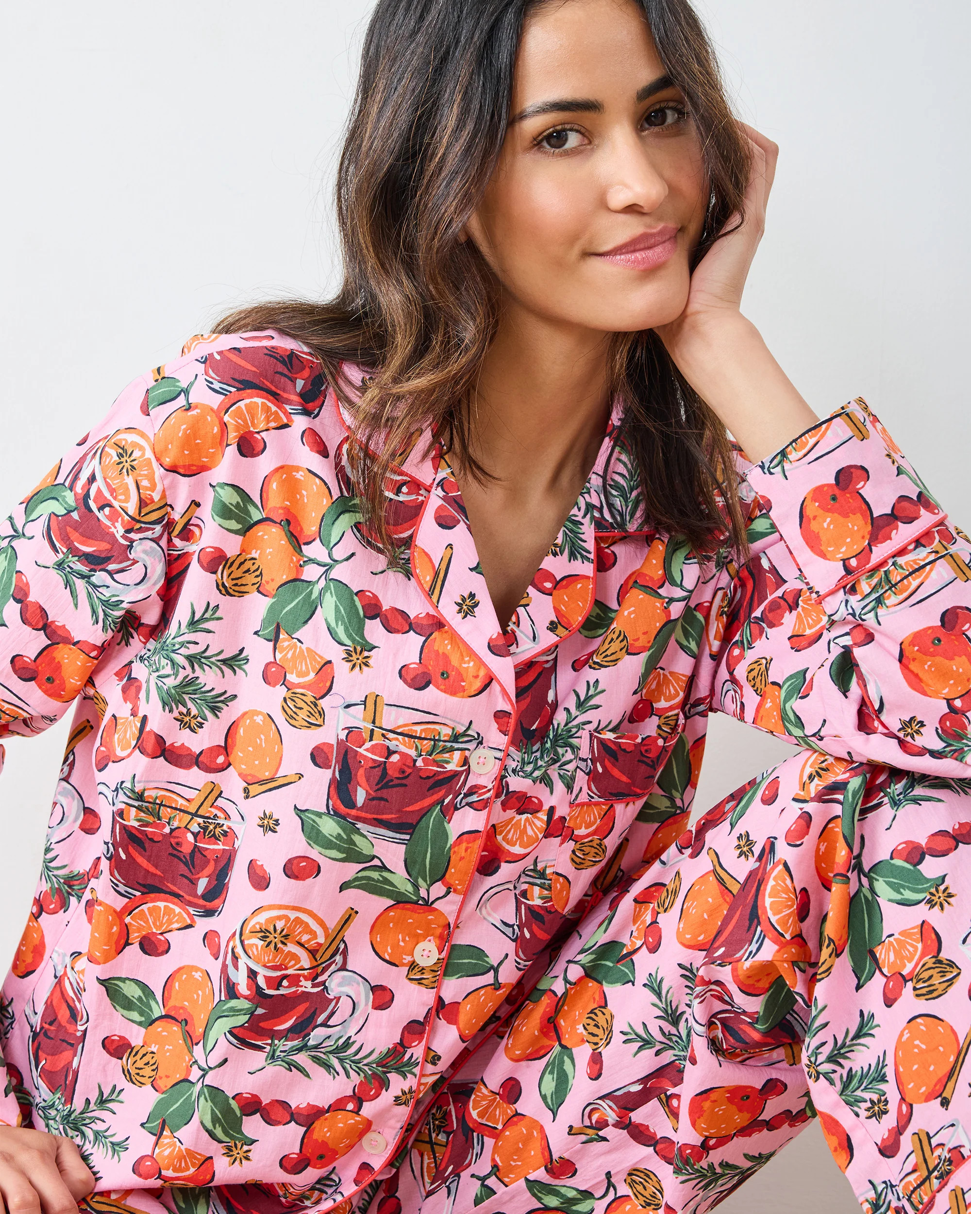 Mulled Wine - Long PJ Set - Pink Tinsel | Printfresh