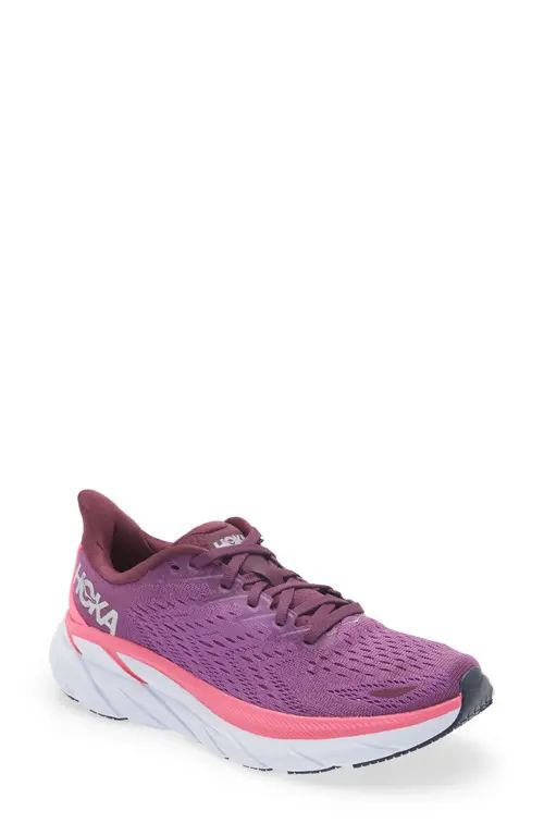 HOKA Clifton 8 Running Shoe in Grape Wine /Beautyberry at Nordstrom, Size 12 | Nordstrom