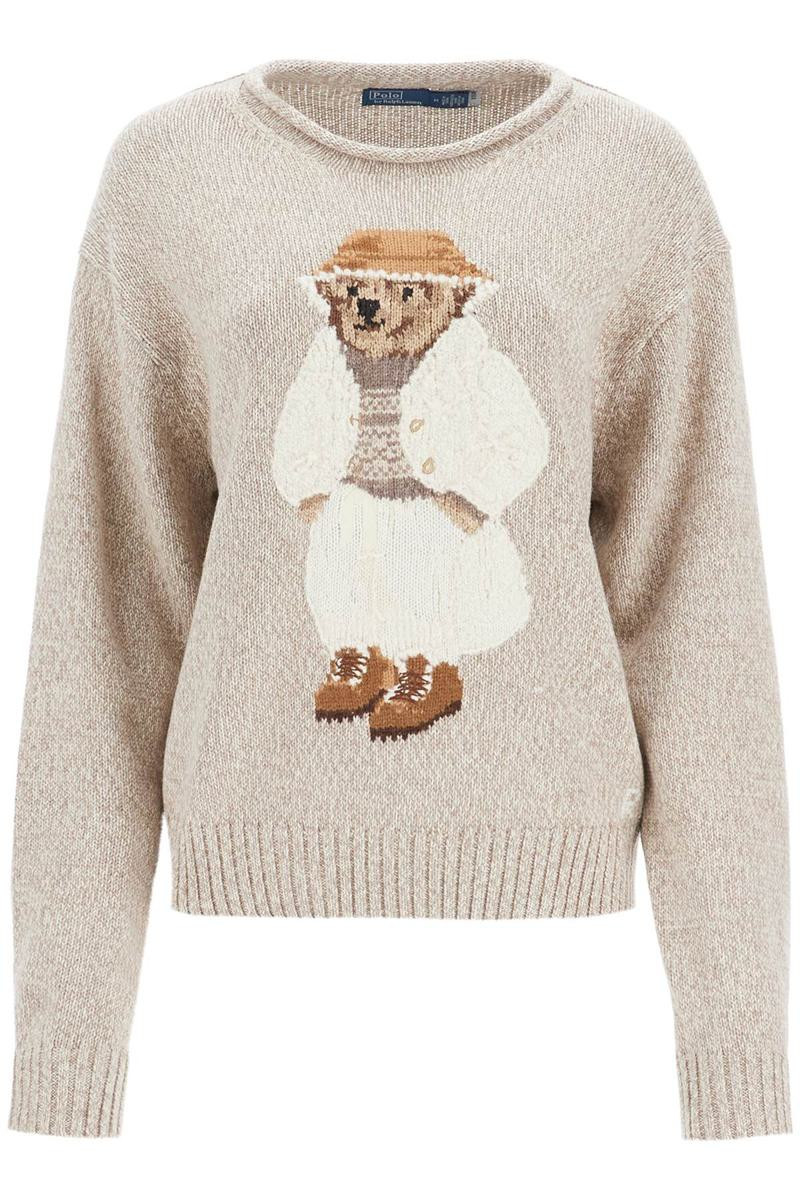 Cotton Polo Bear Pullover Sweater | Baltini