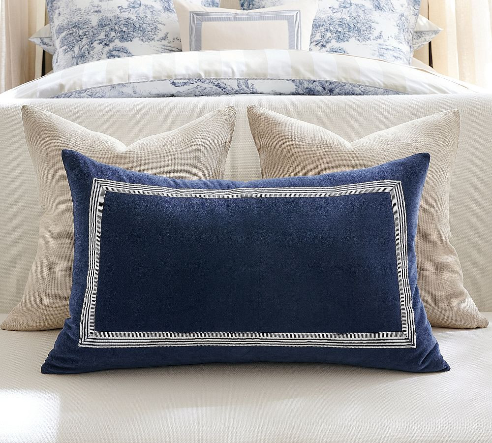 Brandon Maxwell Sullivan Velvet Lumbar Pillow | Pottery Barn (US)