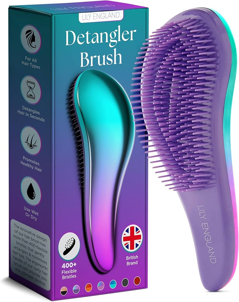 Lily England Detangler Brush for Curly Hair, Thick, Straight & Natural Hair - Gentle Detangling H... | Amazon (US)