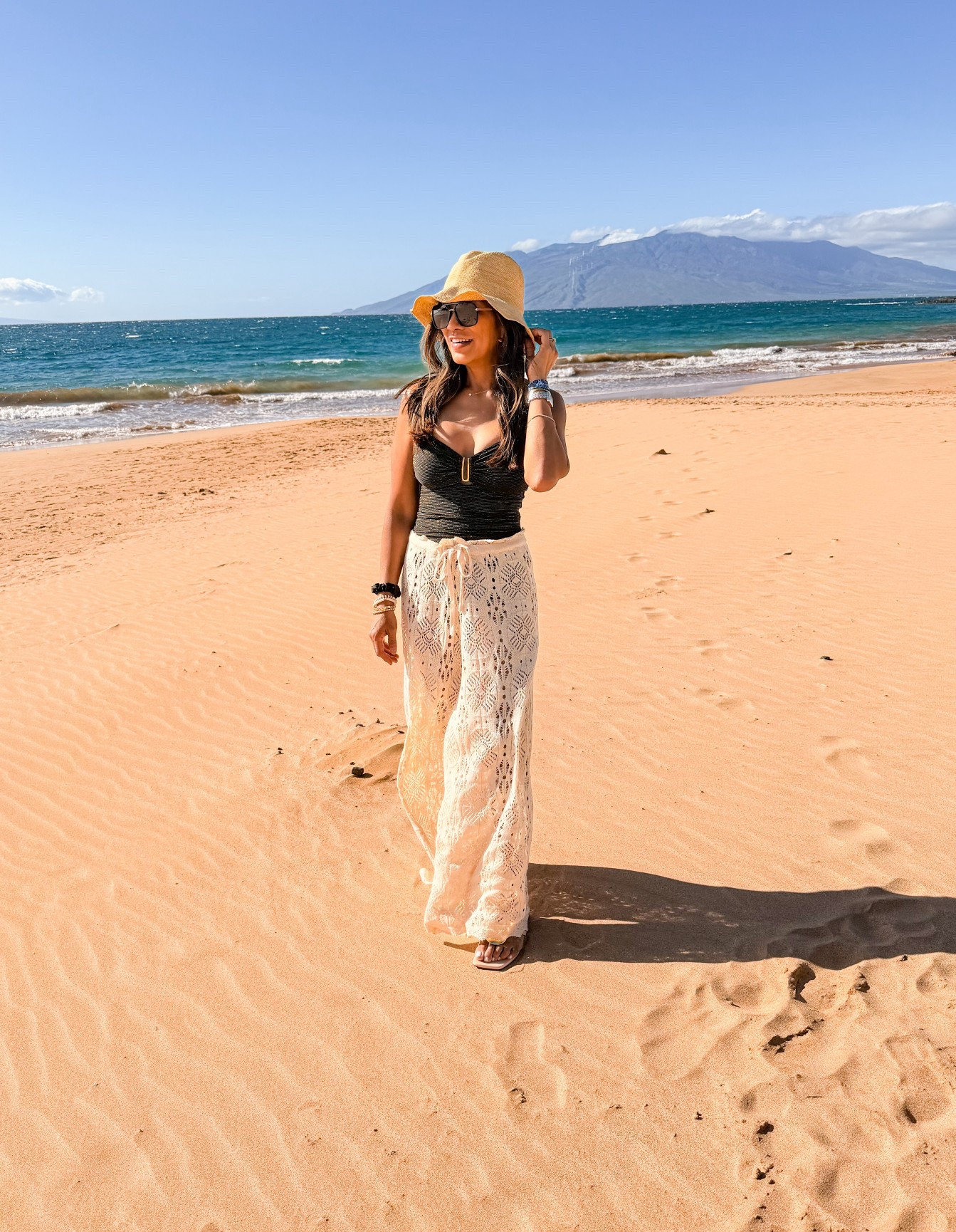 I’m 5’2” 118#ish for reference 
Wore this to Hawaii. 
One piece swimsuit with tummy control in size small. 
Crochet swim cover up in small tts.
Sandals tts. 
Linked beach accessories and beach essentials. 
Amazon finds, spring break, resort wear fashion over 40, over 50 style, midlife fashion, petite fashion, affordable fashion.

#LTKSwim #LTKPetite #LTKOver40