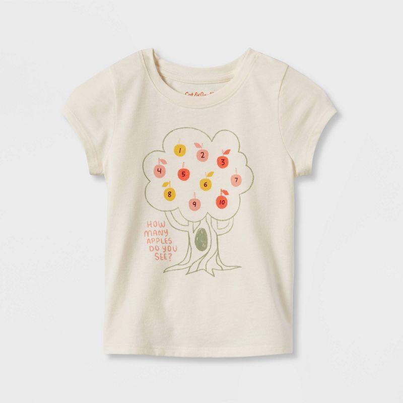 Toddler Girls' Apple Tree Short Sleeve Graphic T-Shirt - Cat & Jack™ Cream | Target