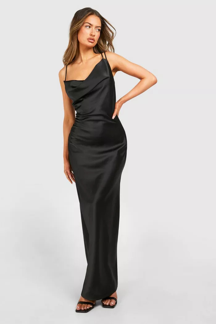 Satin Double Strap Maxi Dress | boohoo (US & Canada)