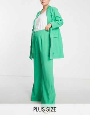 Saint Genies Plus tailored pants in green - part of a set | ASOS (Global)
