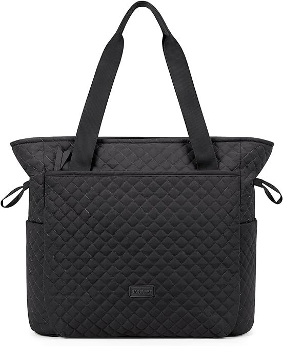 BAGSMART Tote Bag for Women, Large Womens Tote Bag with Zipper, Quilted Hobo Bag Top Handle Handb... | Amazon (US)
