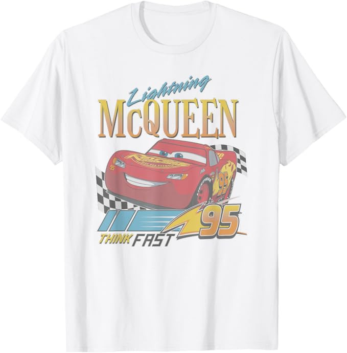 Disney Pixar Cars 2 Lighting Mc Queen Think Fast Portrait T-Shirt | Amazon (US)