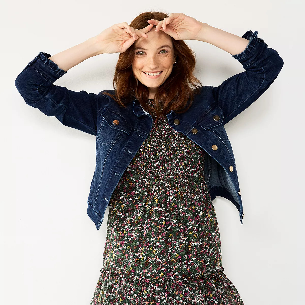 Women's DRAPER JAMES RSVP™ Ruffle Trim Denim Jacket | Kohl's