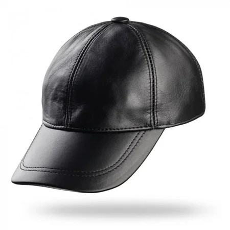 Real Leather Black Ball Cap | Genuine Lambskin Leather Hat for Men and Women | Lukkizara | Walmart (US)