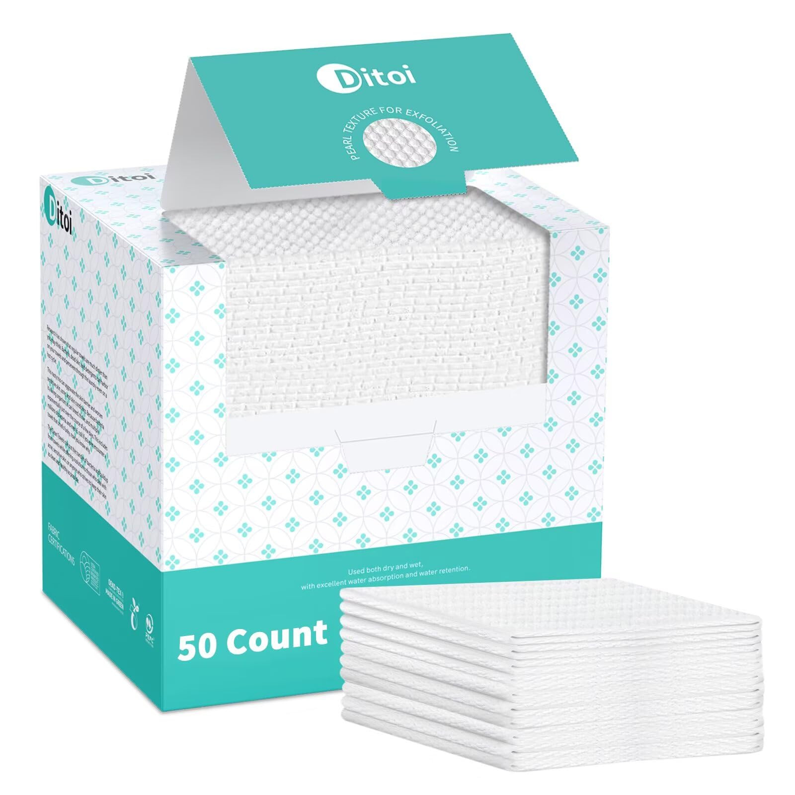 Disposable Face Towels,Ultra Thick Face Towelettes XL, Lint-Free Facial Wipes for Makeup Removal ... | Amazon (US)