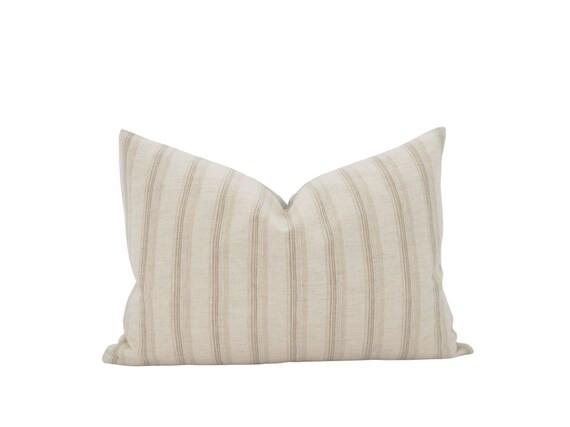 PEYTON  Neutral Stripe Pillow Cover Light Beige Stripe - Etsy | Etsy (US)