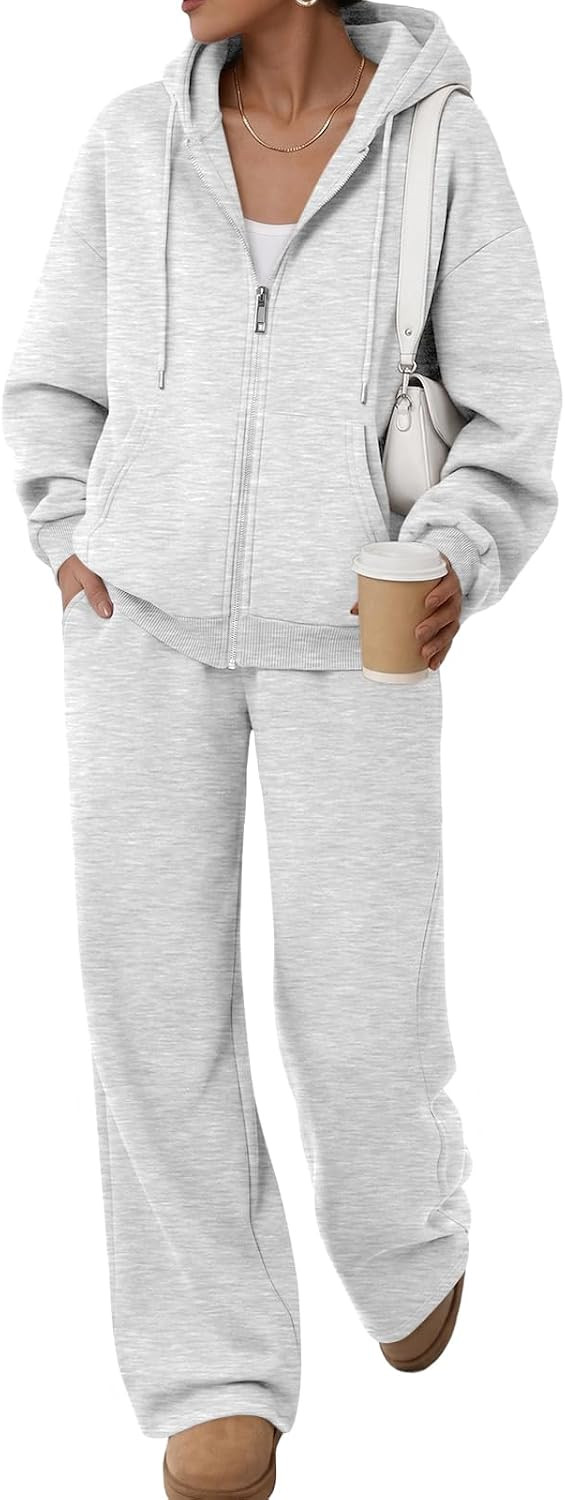 Trendy Queen Womens 2 Piece Zip Up Sweatsuits Fall Lounge Set | Amazon (US)