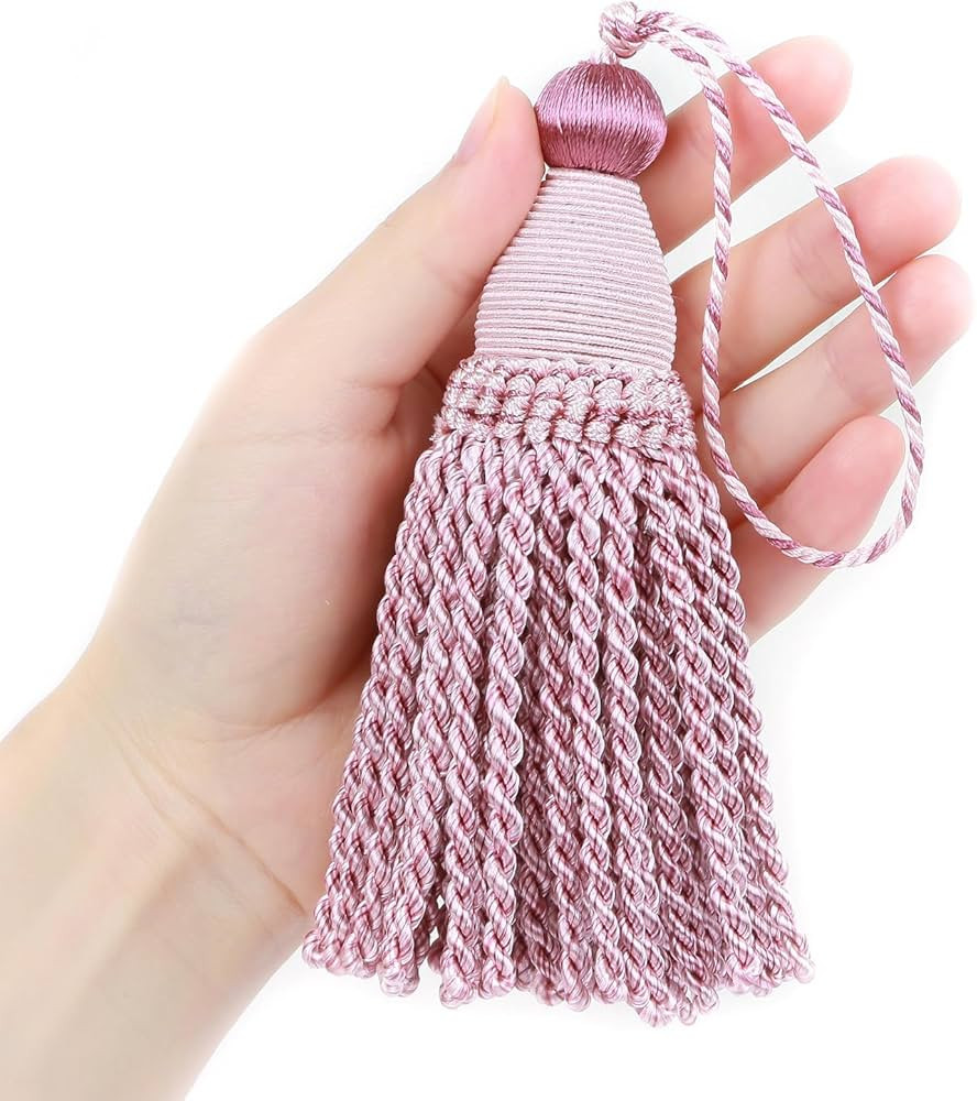 Fenghuangwu 2 Pcs 6" Large Key Tassel with 4.3" Loop Elegant Hand Crafted Tassels | Amazon (US)