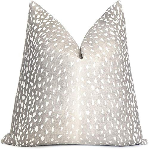 Fprqlyze Gray Antelope Pillow Cover with Zipper Square Euro Sham or Lumbar Pillow Cushion Pillow Case Throw Pillow Accent Linen (22“×22”) | Amazon (US)