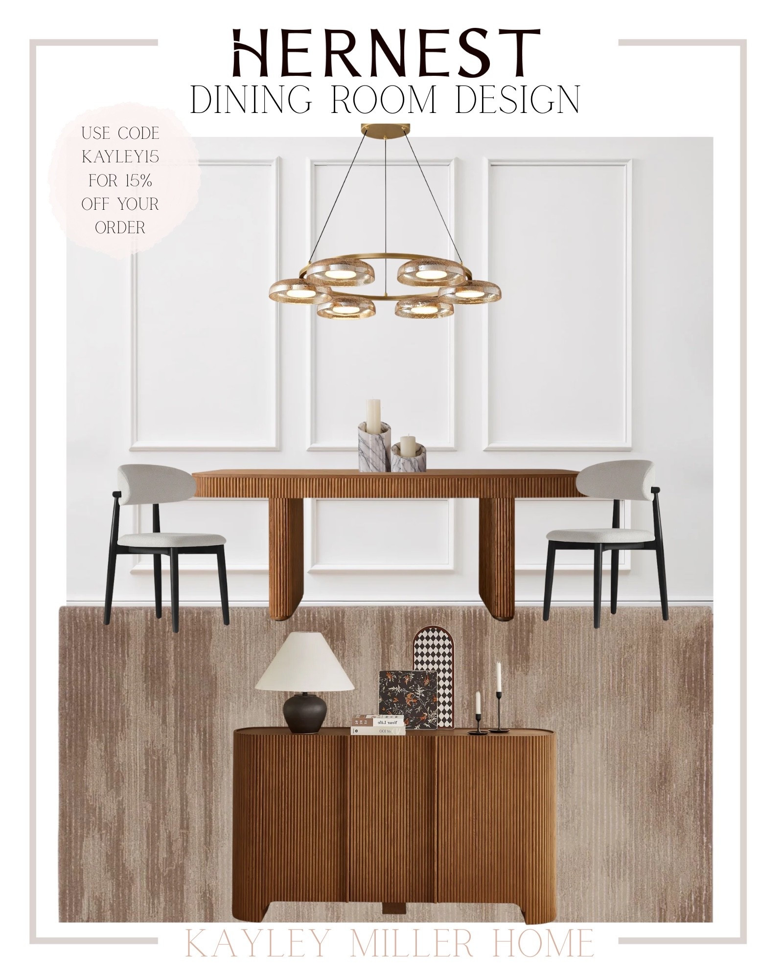 Loving all the furniture for the whole home, lighting, rugs and other accessories from @HERNEST!  Their items are timeless with a modern twist. Here are some dining and living room design ideas for you using their pretty pieces. Use code kayley15 for 15% off sitewide at hernest.com. Comment SHOP for links, or head to the link in my bio!



Dining room
Dining chairs
Chandelierr

#HERNEST #WoodTonedDecor #diningroomdesign #livingroomdesign #ModernOrganic #NeutralInteriors #FurnitureEdit #HomeInspo