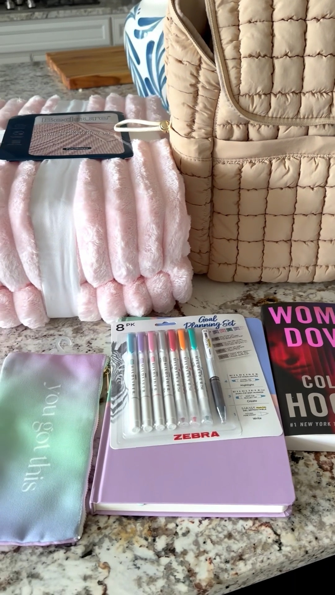 New at target ….. birthday gift idea. Sharing these items I bought for my friend’s birthday this month 

Target 
Book 
Colleen Hoover 
Back pack 
Journal 
Cozy blanket 

Cozy gift ideas 

#LTKOver40 #LTKmomlife #LTKselfcare