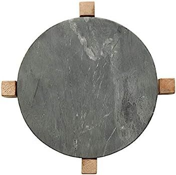 Bloomingville Marble Serving Board with Mango Wood Stand, Black & Natural Platter, 13", Grey | Amazon (US)