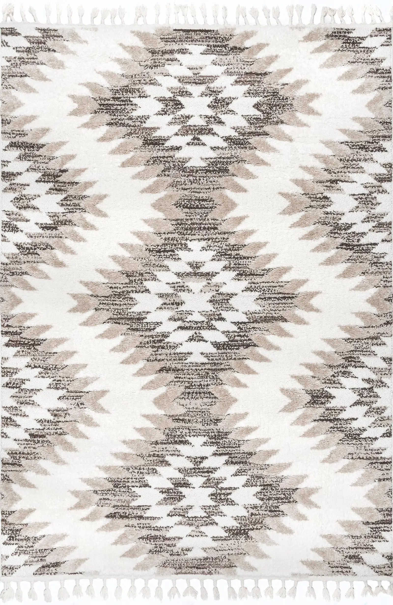 Color: BeigeValeria Aztec Textured Rug | Beige Beige swatchShape: RectangleRectangleRunnerSize: 4... | Rugs USA