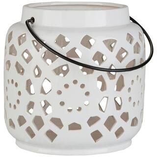 Artistic Weavers Kimba 6.5 in. White Ceramic Lantern S00151052011 | The Home Depot
