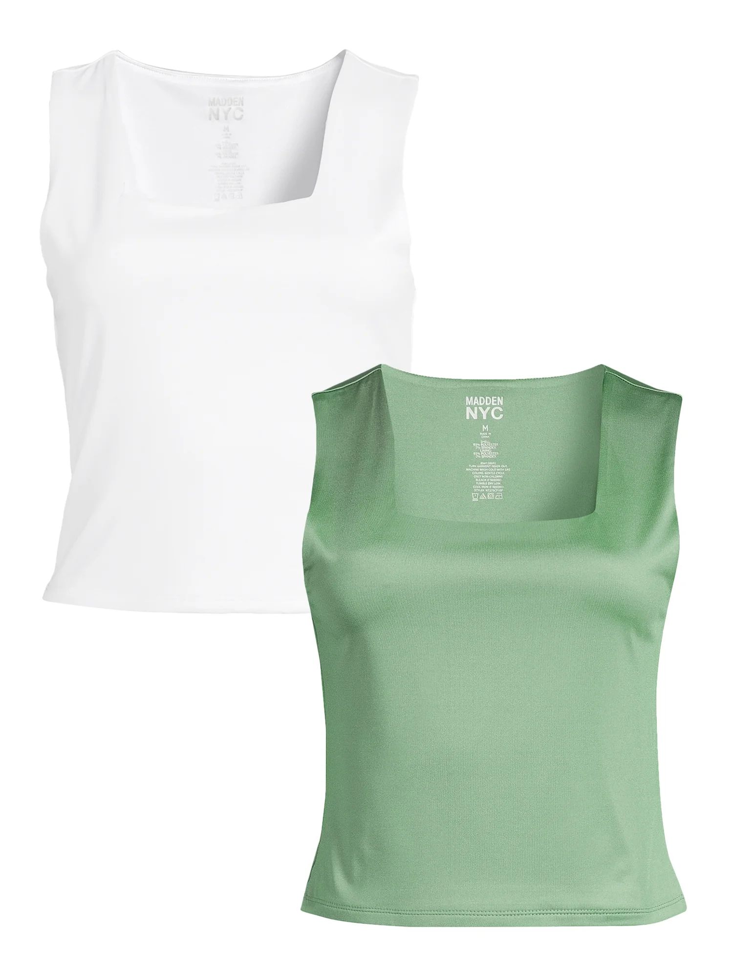 Madden NYC Juniors Square Neck Tank Top, 2 Pack | Walmart (US)